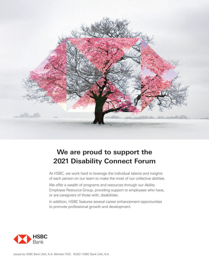 HSBC AD: We are proud to support the 2021 Disability Connect Forum